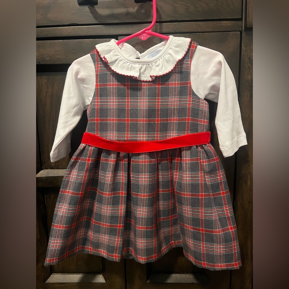 Little English Red and Gray Plaid Dress